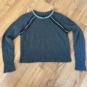 Aqua Cashmere charcoal gray Long Sleeve Crew Neck Sweater sz Small